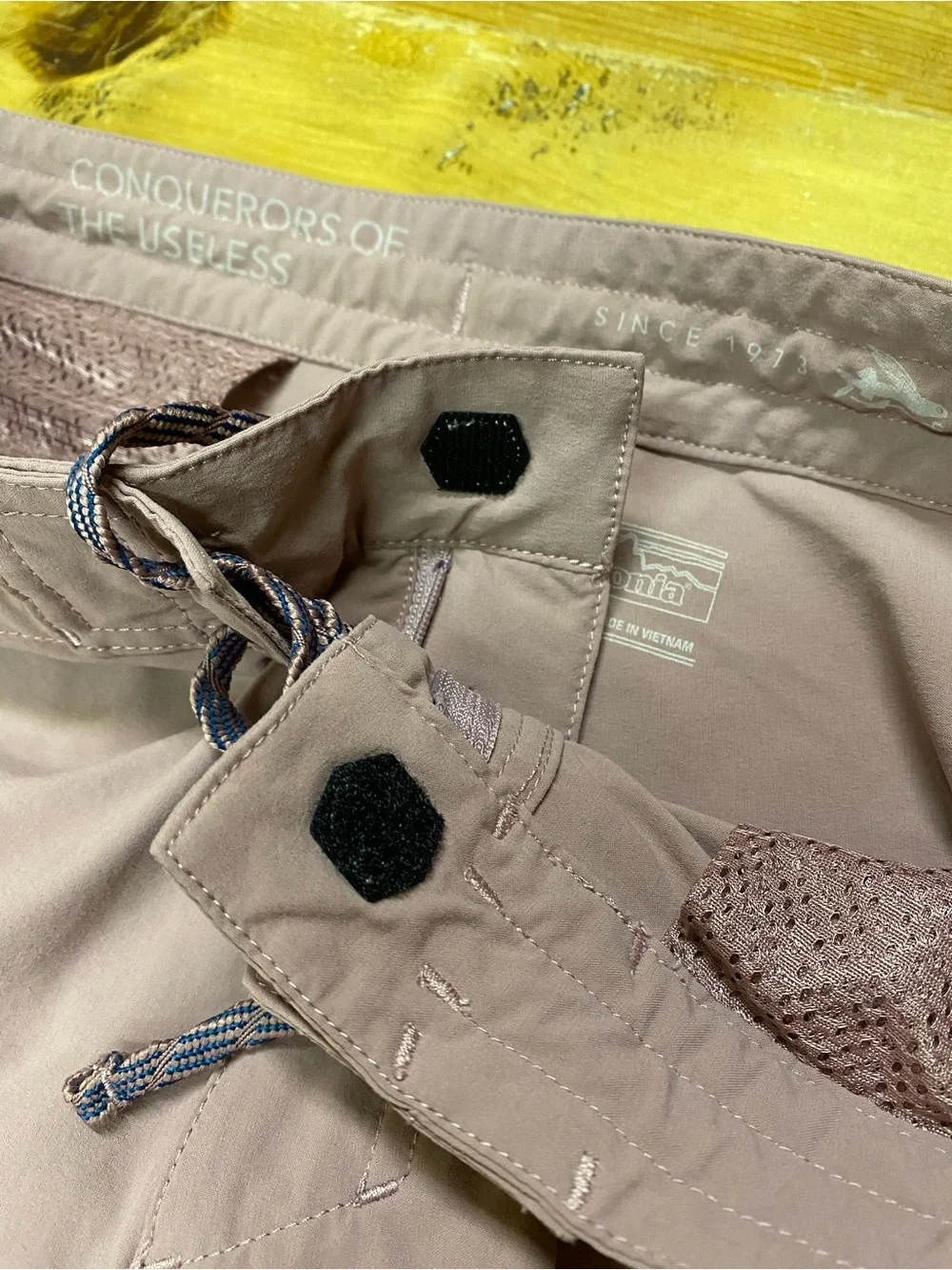 Patagonia Men’s Mauve-rose wayfarer hybrid walking shorts.